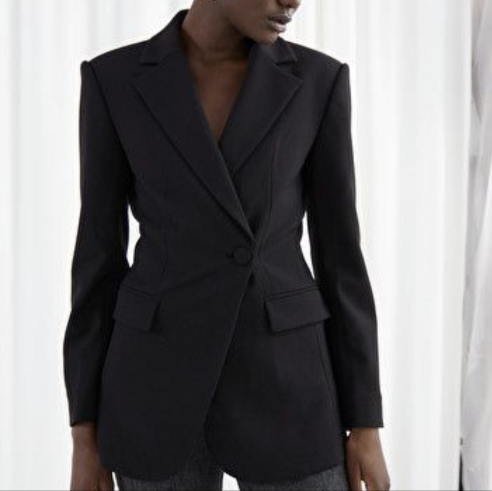 & Other Stories Black Asymmetrical Blazer